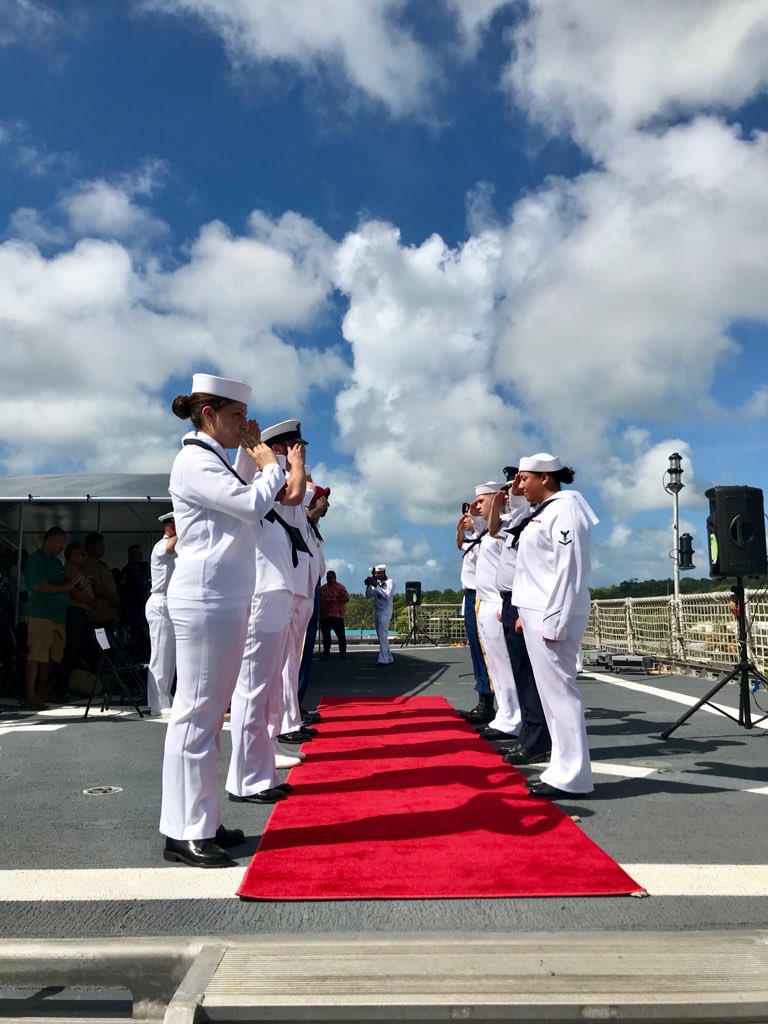 YapStateGovNews's tweet photo. @USEmbassyFSM @USPacificFleet @PacificCommand @PacificPartner @USAsiaPacific #Yappening
The #USNSBrunswick welcomes #YapStateGov & #FSMicronesia🇫🇲 officials onboard for the #PacificPartnership2018 opening ceremony in Colonia #YapState
#YapFSM #PacificPartnership #PP18 https://t.co/0YjhiT3Tuv
