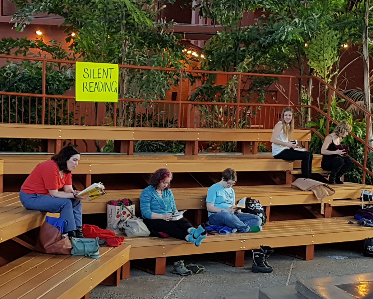 CityHallSchool's tweet photo. Thnks @YEGShapers &amp; @citadeltheatre for this opportunity to connect &amp; read after work today. https://t.co/u5UHYsL0oE