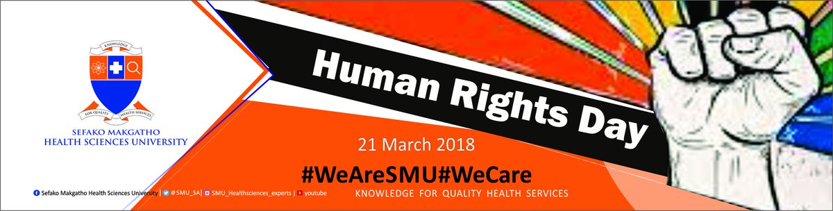 SMU_SA's tweet photo. Happy Human Rights Day. Vice-Chancellor, Prof. Chris de Beer message for Human Rights Day:
https://t.co/RrRz1pypkW
#MyHumanRights #WeAreSMU. https://t.co/cTD3eJ6wWe