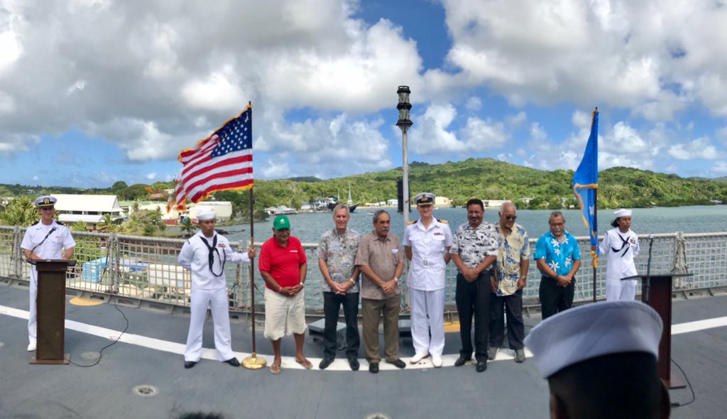 YapStateGovNews's tweet photo. #PacificPartnership18 opening in Yap was honored with remarks from HE Robert Riley, 🇺🇸Ambassador; HE Peter Christian, 🇫🇲President & TH James Yangetmai, #YapStateGov Lt. Governor; and HE Capt. Peter Olive, #PP18 Deputy Mission Commander
#PacificPartnership #YapFSM #Yappening https://t.co/YJxwswrmfv