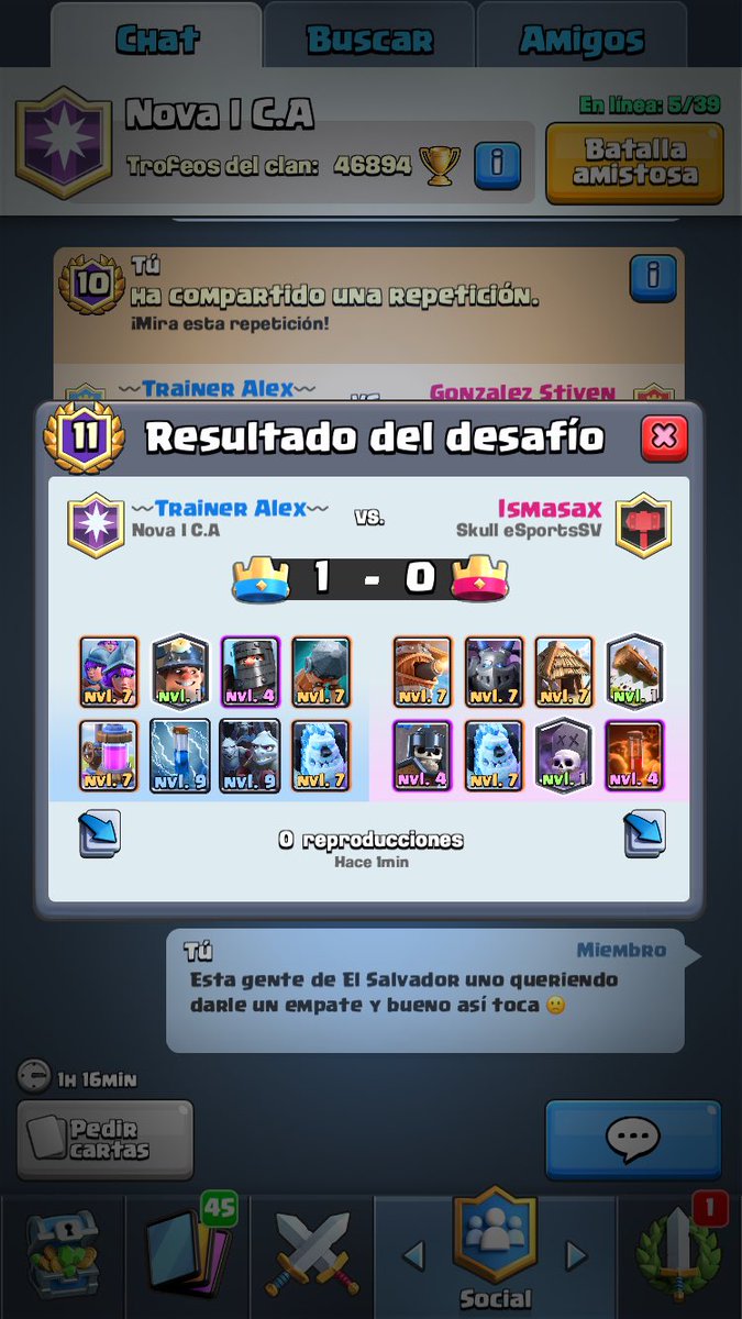 MTrainerAlexCR's tweet photo. Cuando te sale uno de tu país en 12 y no quiere empate nimodo 😉 https://t.co/pL9DEPGcRB