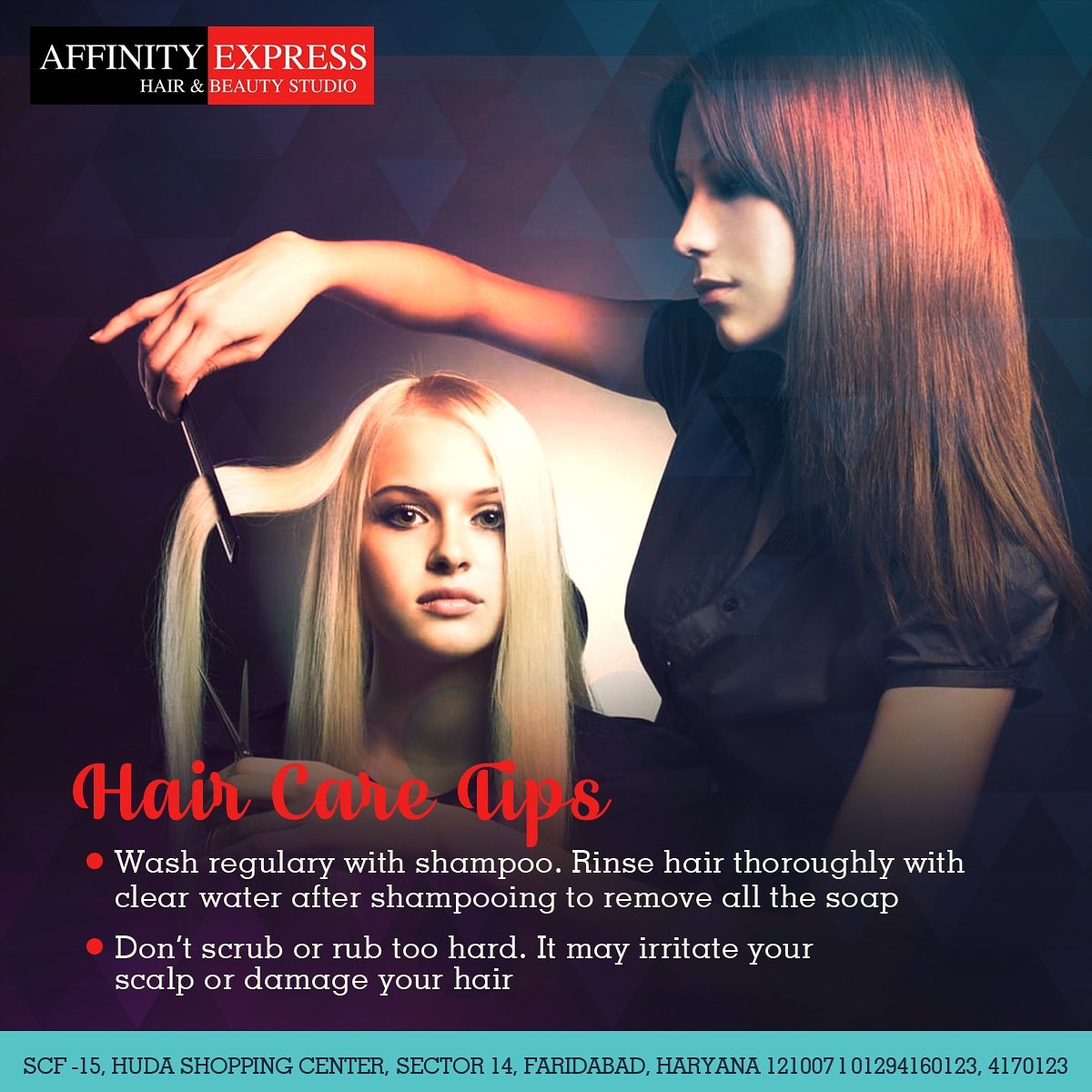 affinityfbd's tweet photo. Hair care tips to include in your daily beauty regime #affinity #affinityexpress #salon #sector14 #faridabad #hairsalon #keratinday #keratin #salonlife #beauty #beautysalon #skin #beautifulyou #casmaracleanup #casmara #hairdo #fringefree #silkandsmooth #smoothhair #summerready https://t.co/BV0BFl3zuR