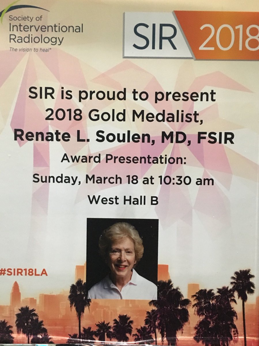 Couldn’t be prouder of my badass momma winning SIR Gold Medal as role model for women in IR and medicine for 60 years @SIRRFS @SIRspecialists @SIRmembers @sir2018 @SIO_Central