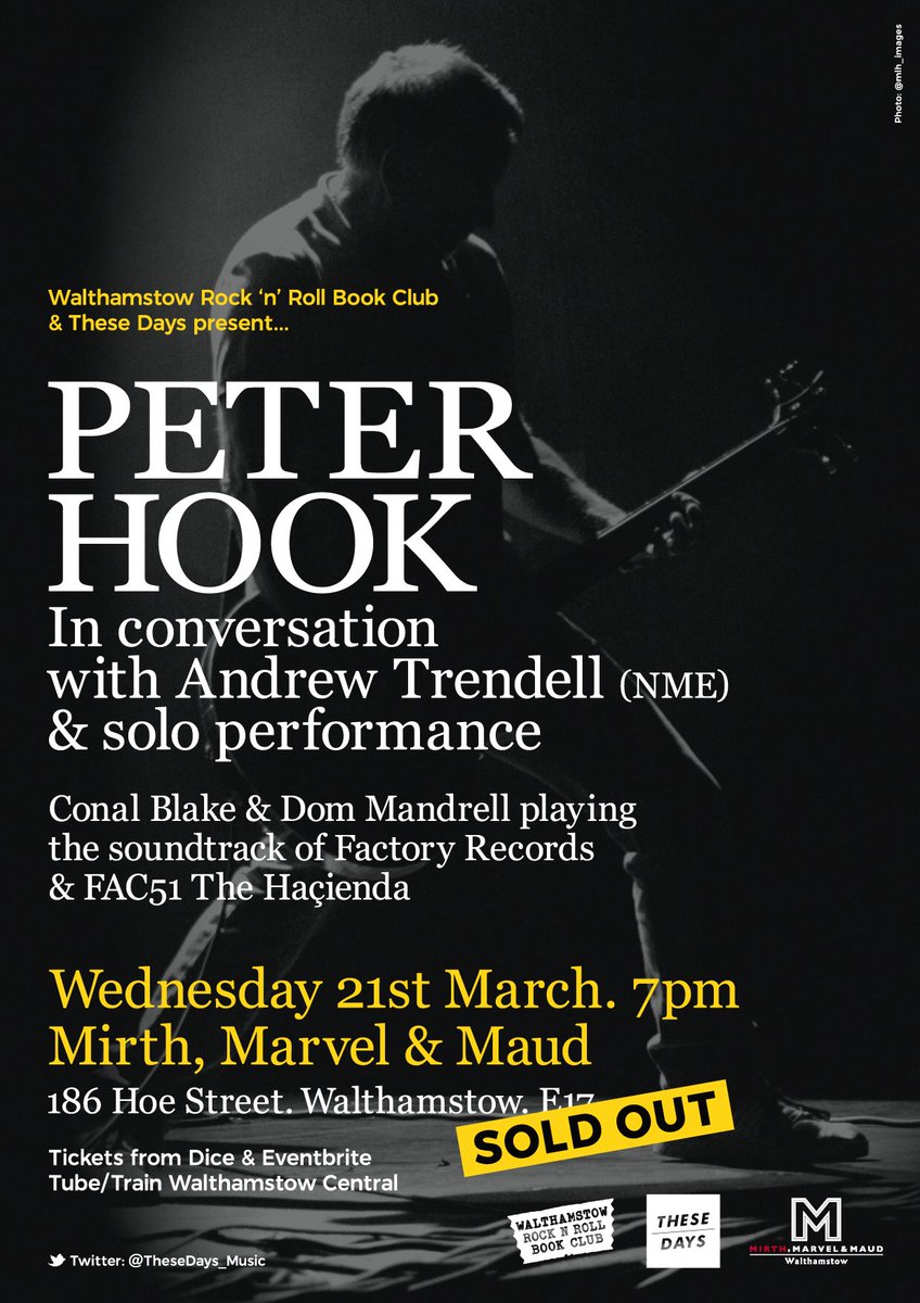 e17RnR_books's tweet image. Tonight. 39 years after Joy Division’s first appearance at Walthamstow Youth Centre, @peterhook @Maud_at_mmm . *SOLD OUT* @JD_Central @Tim_Burgess