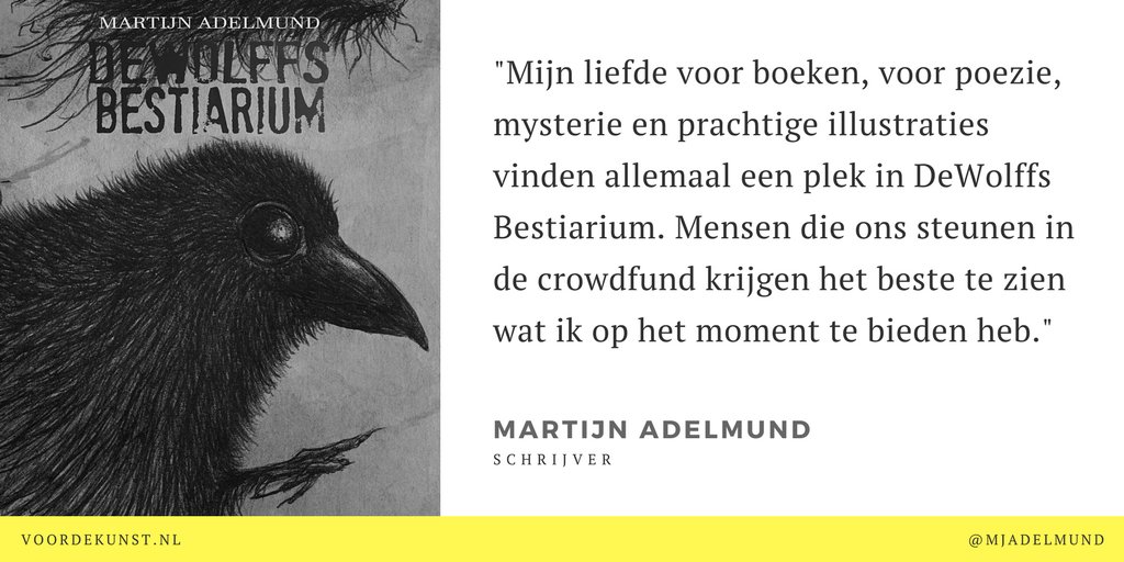 Al klaar om te stemmen? Je kunt ook mij steunen! Ik ga met illustrator Maarten de Wolff en <a href="/QuasisUitgevers/">Quasis</a> het boek van mijn dromen maken: een combinatie van poëzie, roman en kunst. STEUN ONS via <a href="/voordekunst/">voordekunst</a>: bit.ly/2pvYet9 #Crowdfunding #literatuur #kunst #mooieboeken