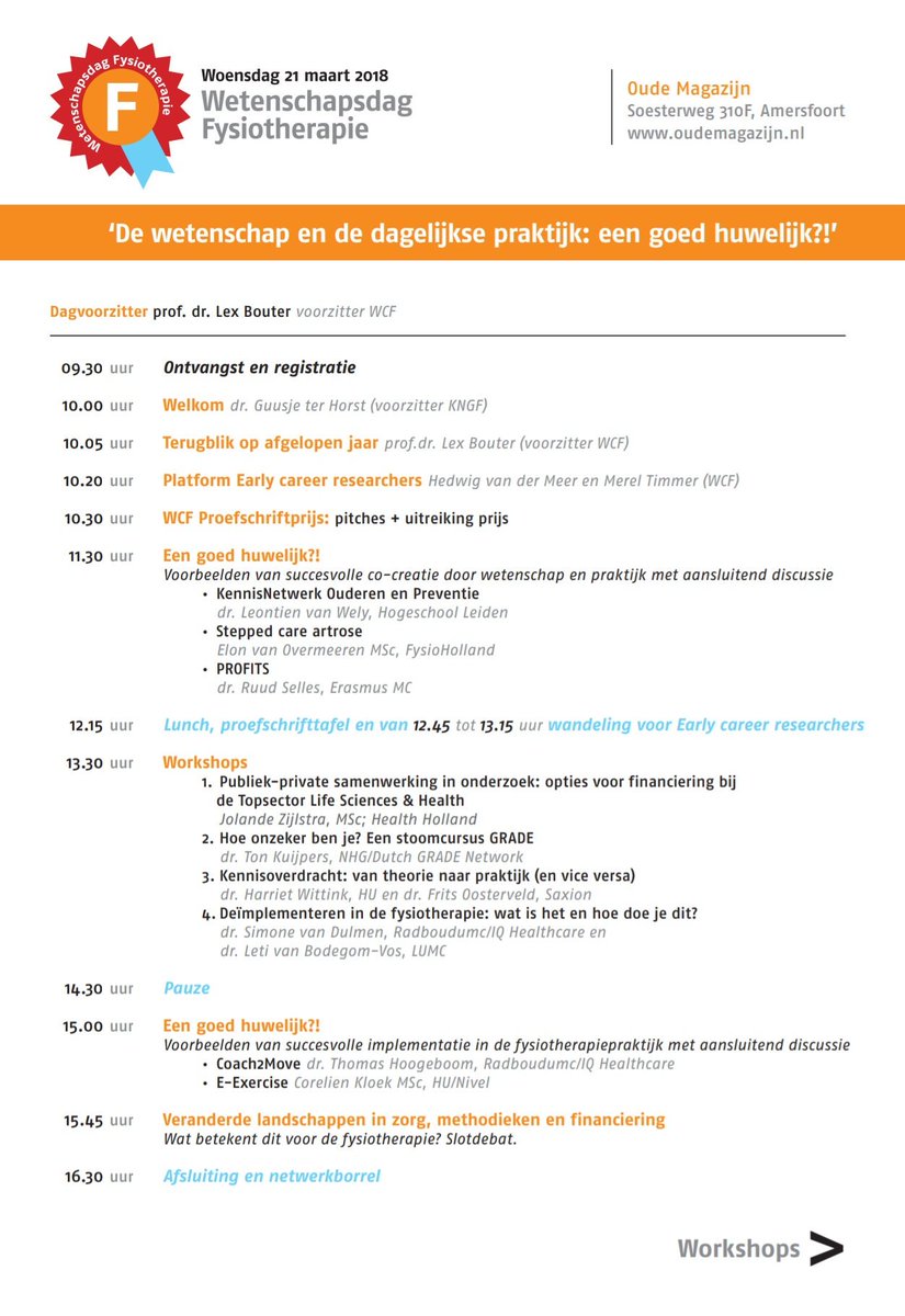 BlendedExercise's tweet photo. Op naar Amersfoort, op naar de jaarlijkse WCF Wetenschapsdag! Naast een pitch over mijn proefschrift geef ik 's middags een presentatie over de implementatie-activiteiten rondom e-Exercise #wcf18 #blendedcare #fysiotherapie https://t.co/YtGUNswOP6