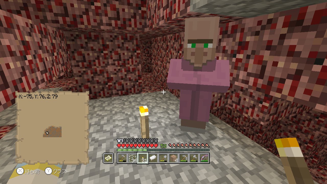ささの 村人さんとネザーの下見に成功 ネザー村の新しい一歩 ささクラの ネザー村 ハートが出ても産まれない Wiiu T Co E2caoc9p4u Twitter