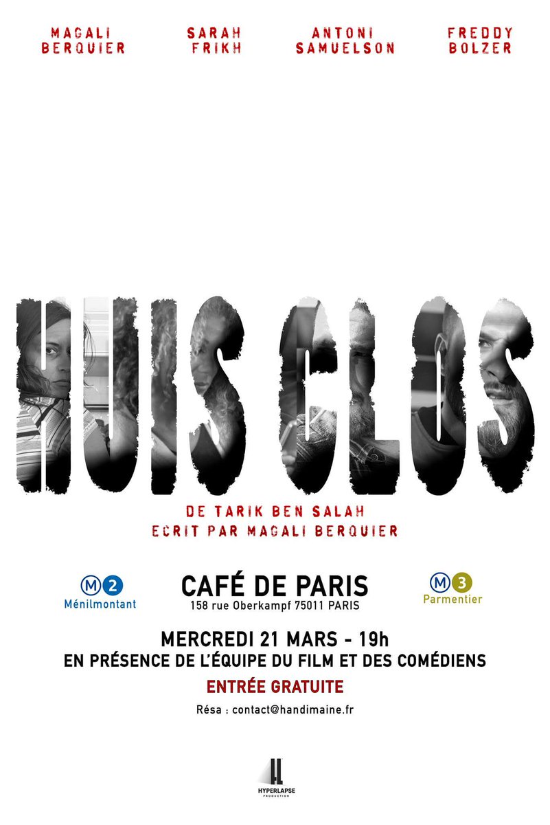 Huis Clos à #Paris avec <a href="/AntoniSamuelson/">Antoni Samuelson</a> <a href="/sarahfrikh/">Kayaa</a> <a href="/Blz_Freddy/">Freddy KOH-LANTA16</a> #KhoLanta et le réalisateur <a href="/Tarik_BenSalah/">Tarik Ben Salah</a> : gratuit 😉