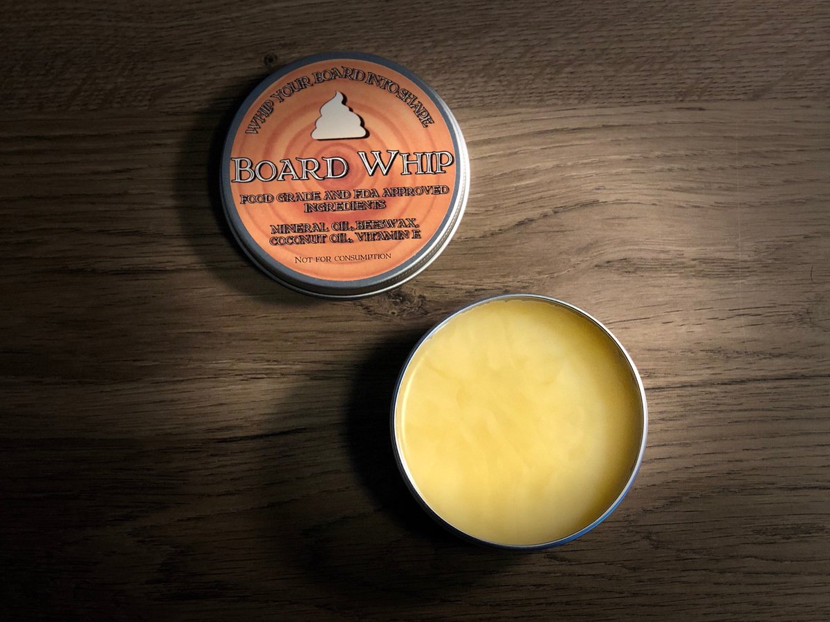 Care for your #cuttingboard or other #wood utensils with our #BoardWhip.  Premium blend of mineral oil, beeswax, coconut oil and vitamin e that conditions and protects wood. etsy.com/listing/580748… #boardbutter #woodconditioner #woodworking #kitchen #gift