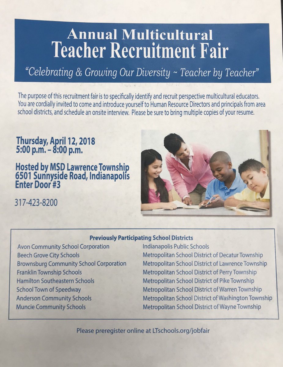 Wayne Township HR (@waynetownshiphr) on Twitter photo Annual Multicultural Teacher Recruitment Fair April 12 from 5-8 PM. Many HR professionals will conduct on-site interviews. Bring resumes. <a href="/WayneTwpSchools/">We Are Wayne</a> will be there! Register at LTschools.org/jobfair <a href="/SheSuggs/">Dr. Shenia Suggs</a> Annual Multicultural Teacher Recruitment Fair April 12 from 5-8 PM. Many HR professionals will conduct on-site interviews. Bring resumes. <a href="/WayneTwpSchools/">We Are Wayne</a> will be there! Register at LTschools.org/jobfair <a href="/SheSuggs/">Dr. Shenia Suggs</a>