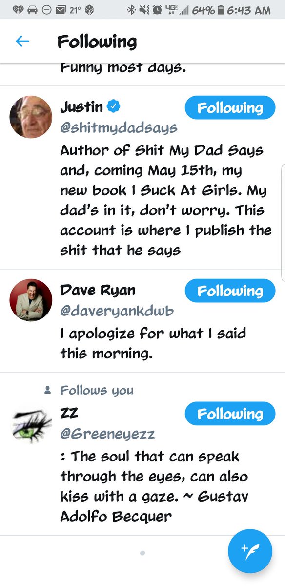 KatzTweetz's tweet photo. Dave, you were the 2nd person I started following!
@daveryankdwb
#FirstTwitterFollow https://t.co/BEWmCLdevB