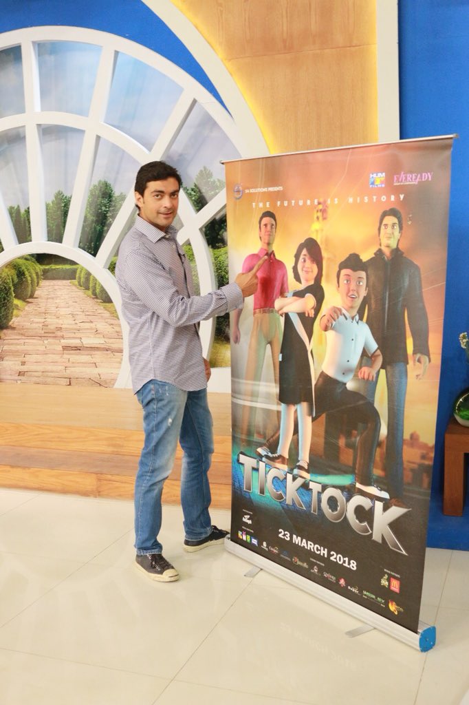 SanaaTauseef's tweet photo. Team Tick Tock today on morning show at HUM TV. Tick Tock releasing on March 23rd. Time is ticking https://t.co/W2SrXrZoEn