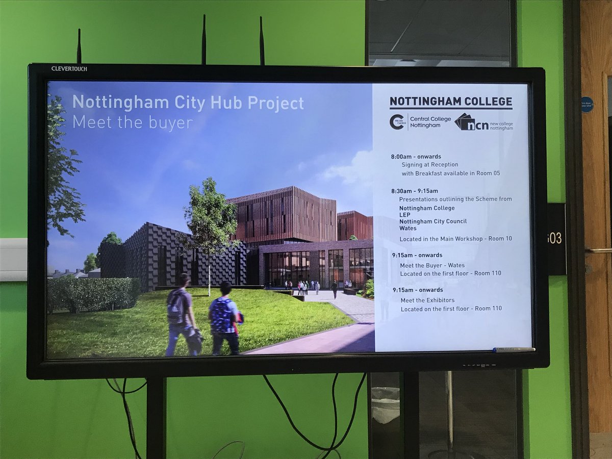 jameswhybrow1's tweet photo. Great to welcome so many to the Meet the Buyer Event this morning @NottmCollege with @WatesGroup @MyNottingham @D2N2LEP about our fabulous new City Hub #ncmtb #skills #employment #lovenotts https://t.co/KHfMsqMvql