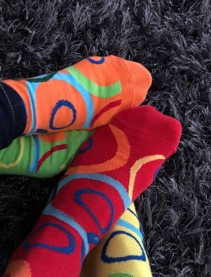 Hey <a href="/lausdaus1/">Laura Palmer</a>.  Today is <a href="/WDSD_RAC_COSMO/">WorldDownSyndromeDay</a> and <a href="/NickHardy55/">Nick H</a> and I are all ready in our awesome socks👏