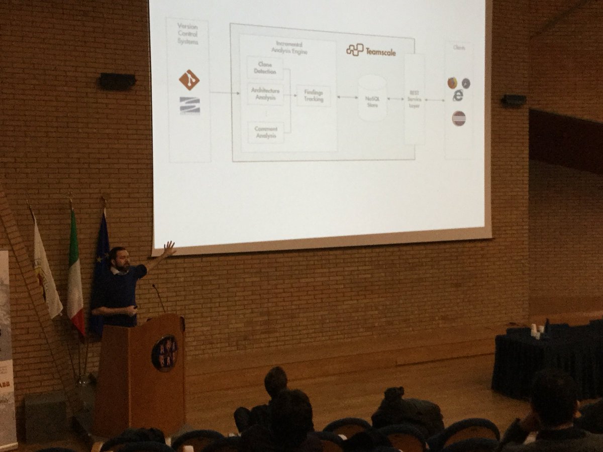 Fantastic keynote at SANER 2018 by Dr. Elmer Jürgens of CQSE on the practical application of research techniques of software analysis on industrial systems.  He walks the walk and talks the talk!  #SANER18