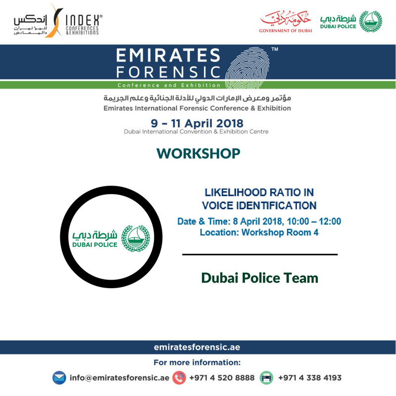 EmiratesIFCE's tweet photo. Workshop Program is online!
Register today and avail pre-registration discount.
https://t.co/zyl1nfkeWW
#workshop #workshops #preconferenceworkshop #dubai #forensic #forensicscience #dubaipolice #forensicworkshop #index #voiceidentification #forensics #conference #preconference https://t.co/CsWXVvFw7Q