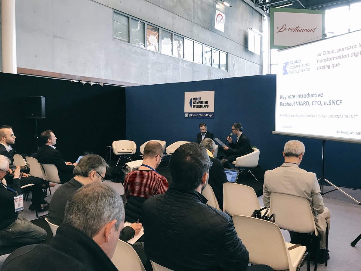 SNCFNumerique's tweet image. « Le Cloud permet de mutualiser et de garder une flexibilité assez forte pour répondre à nos besoins métiers » Raphaël Viard, CTO du groupe @SNCF #CloudComputingWorldExpo
