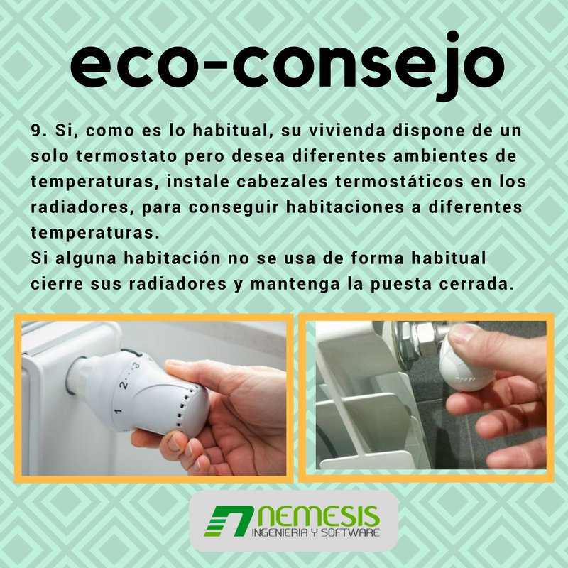 y como cada miércoles, nuestro eco-consejo: hoy sobre el uso de los cabezales termostáticos.
#eficienciaenergetica #ahorremosenergía