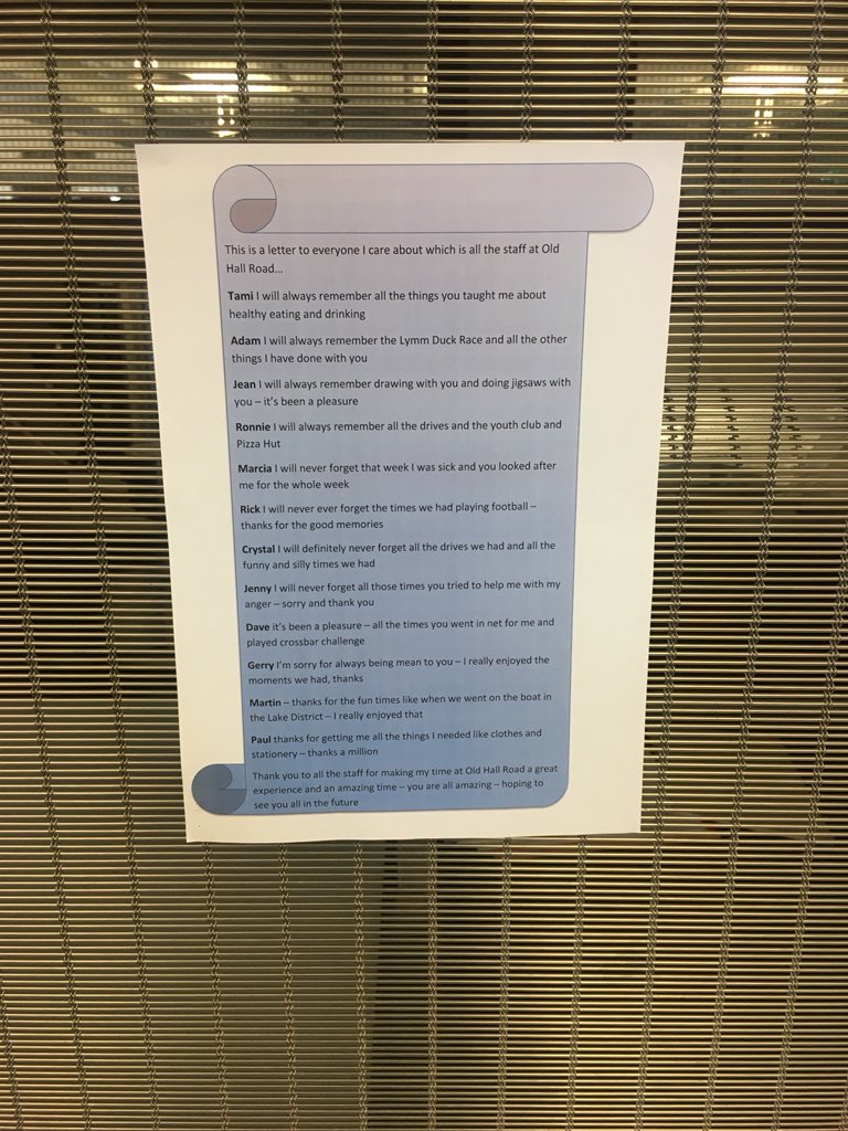 HesterCarro's tweet photo. Few of the nice words from young people and families about their social workers in Trafford #swc18 #trafford https://t.co/MCcwNr95Di