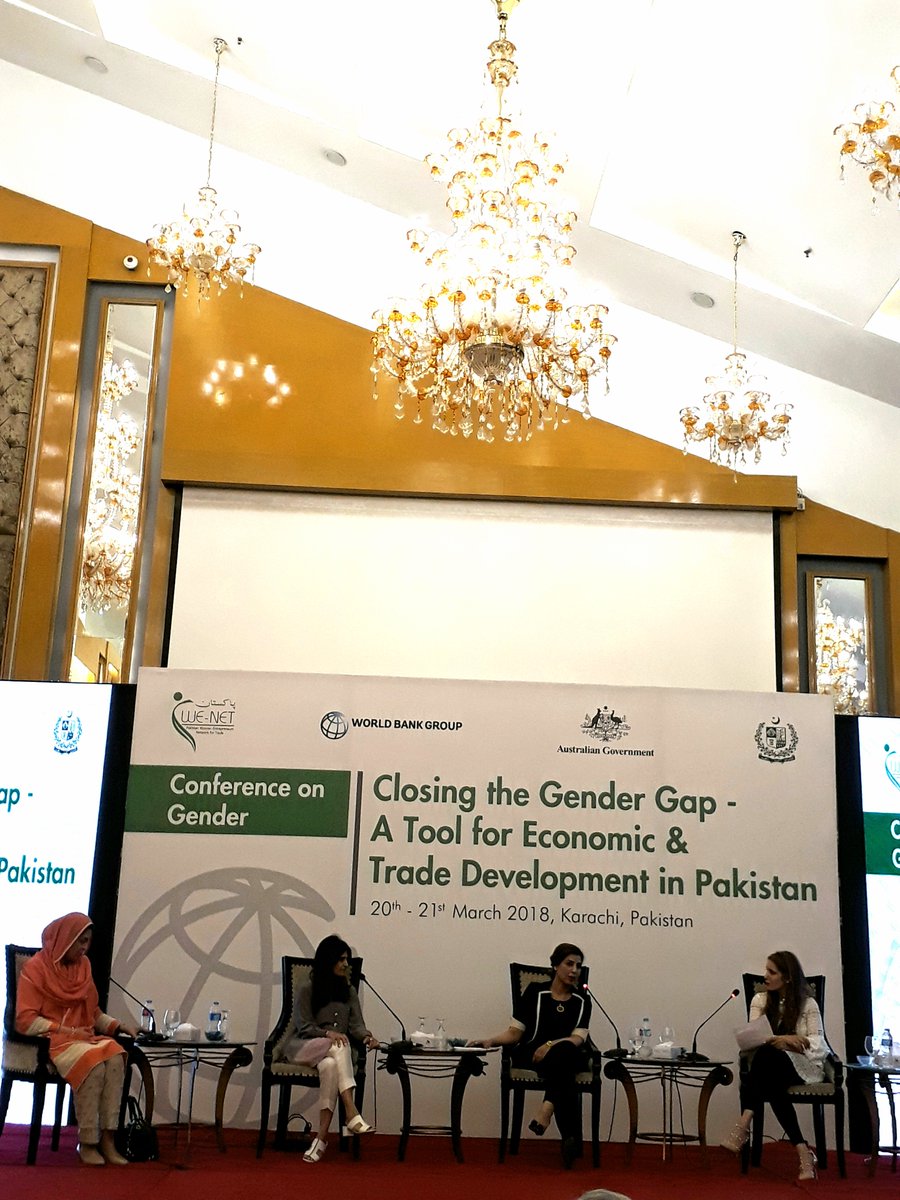 An all women panel discussing #textile and #apparel industry in Pakistan. 
@PakistanWENET @WorldBank @NeWorldConcepts 
#DataDrivenGrowth
#Gendergap 
#genderintradepk
#financialinclusion