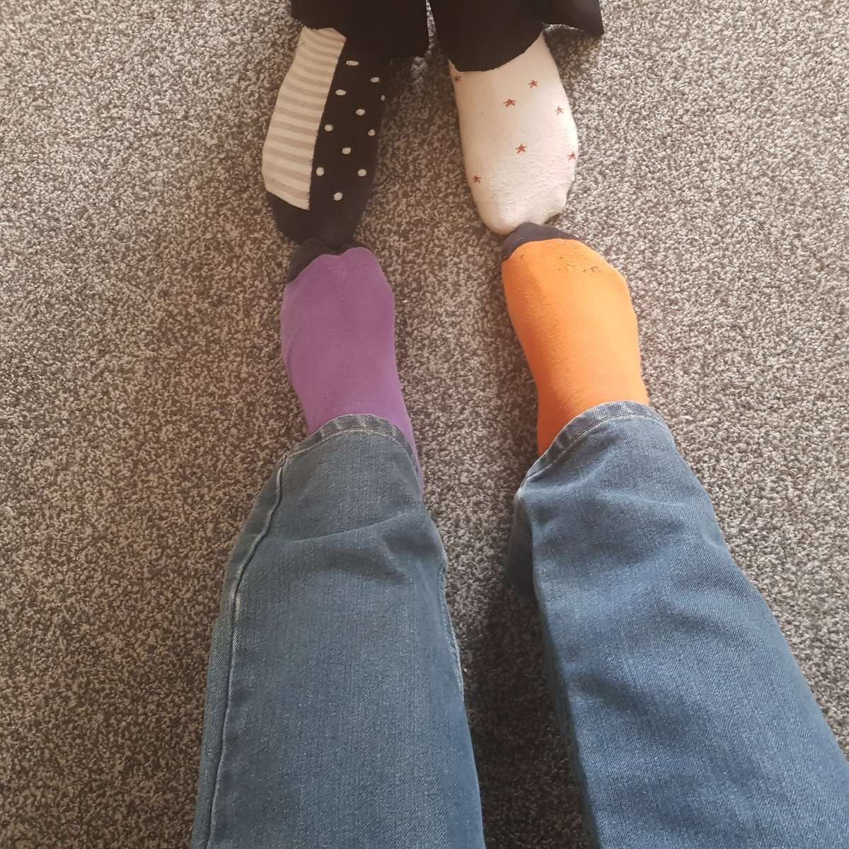 griffiths_ag's tweet photo. Showing support for DS day. #oddsocksday. #wouldntchangeathing https://t.co/6sOYMUD6SL