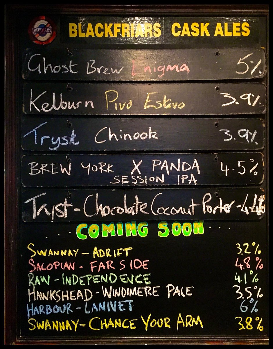 𝐁𝐋𝐀𝐂𝐊𝐅𝐑𝐈𝐀𝐑𝐒 Glasgow (@blackfriars_bar) on Twitter photo Today beery delights <a href="/trystbrewery1/">Tryst Brewery</a> <a href="/brewyorkbeer/">Brew York</a> <a href="/kelburnbrewery/">Kelburn Brewery</a> <a href="/GhostBrewing/">Ghost Brew Co.</a> #glasgowbeers Today beery delights <a href="/trystbrewery1/">Tryst Brewery</a> <a href="/brewyorkbeer/">Brew York</a> <a href="/kelburnbrewery/">Kelburn Brewery</a> <a href="/GhostBrewing/">Ghost Brew Co.</a> #glasgowbeers