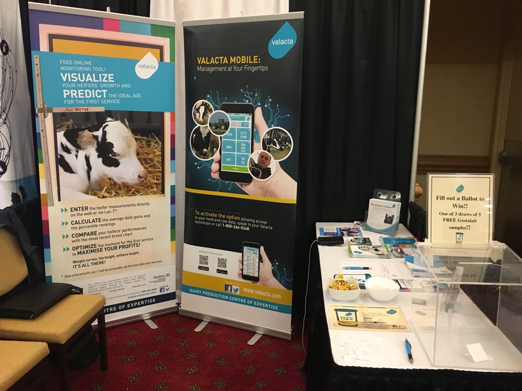 JeffTGunn's tweet photo. Hope 2 C U today @Valacta booth at #DairyFocus2018. Fill out a ballot to win Free Gestalab (milk preg) tests, now available for producers not enrolled on milk recording! #Valactaeffect #powerinthenumbers https://t.co/F8K2VFBbGb