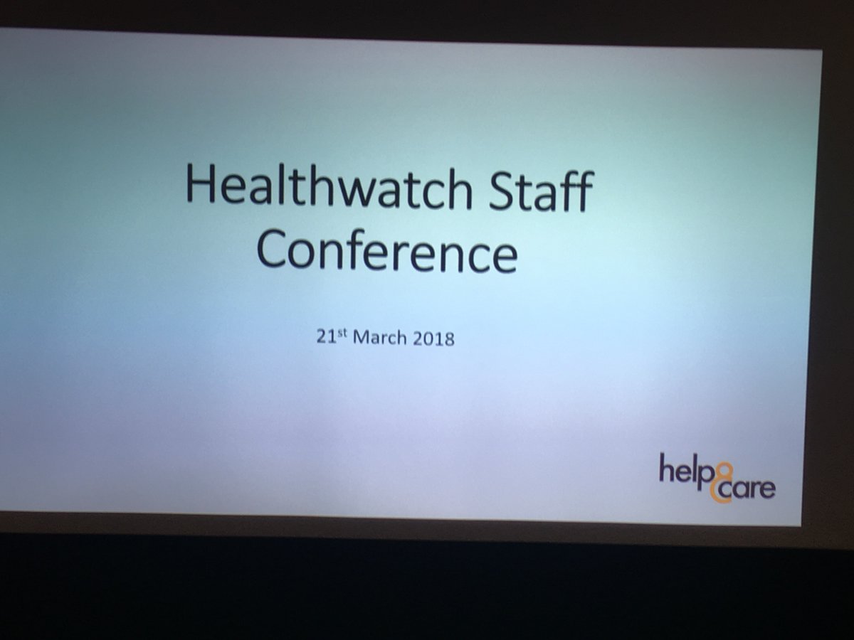 helpandcare's tweet photo. We’re on the second day of the #HelpandCafre2018 #Staff #Conference! Today we’re looking at our work on delivering #Healthwatch services across South-Central England. https://t.co/cbLrMOXMu7
