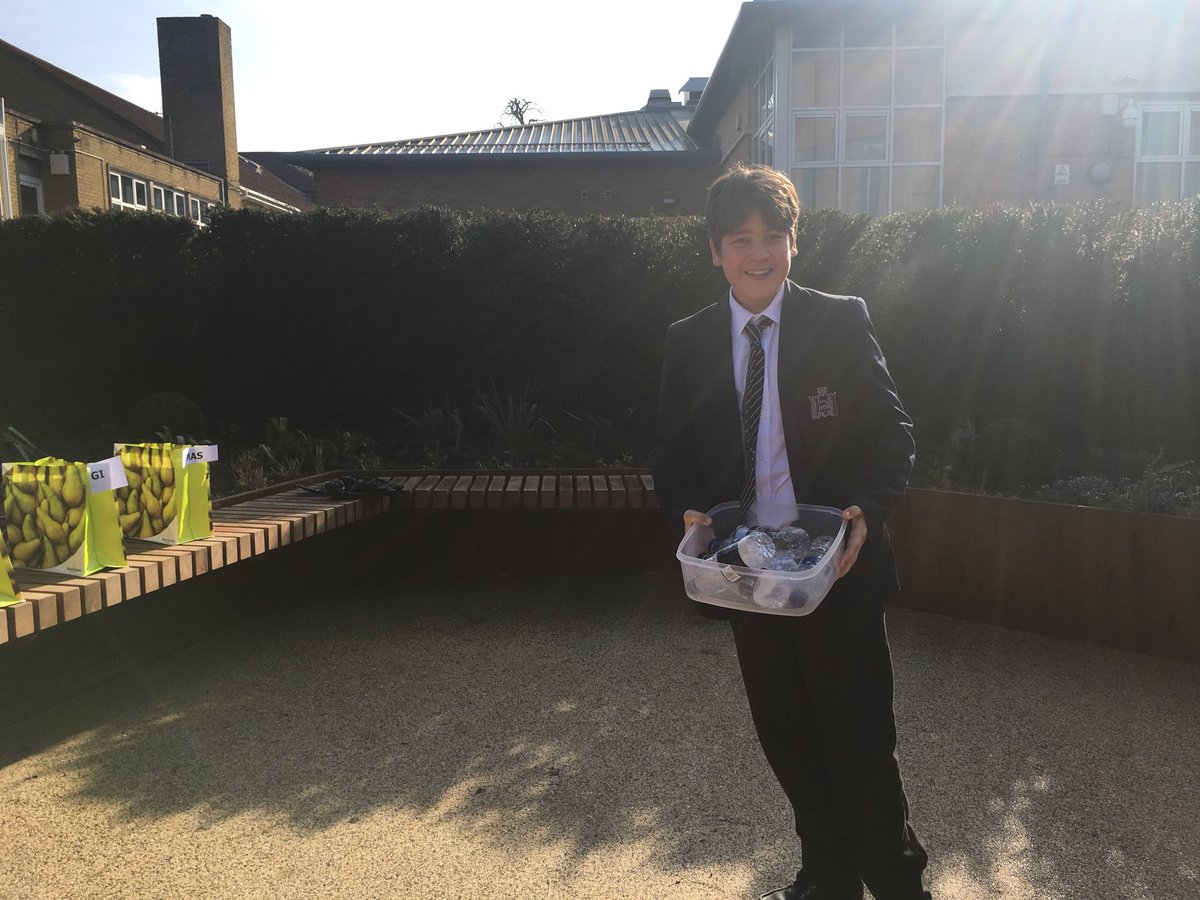 Science week plastic challenge- all the 3rd form doing their bit to help clean up plastic around school!