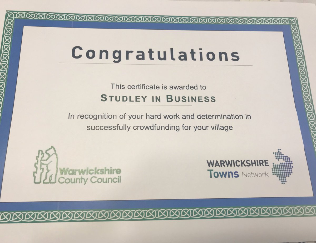 How proud are we?! <a href="/IntegAccount/">IntegrityAccountancy</a> @CloverleafBD <a href="/artistworkhouse/">ArtistsWorkhouse</a> <a href="/masefields/">steve marchant</a> <a href="/JustinKerridge/">justin kerridge</a> <a href="/studleyparish/">Studley Parish Council</a> <a href="/hazel4studley/">Hazel Wright</a> <a href="/billacres2/">Bill Acres</a>