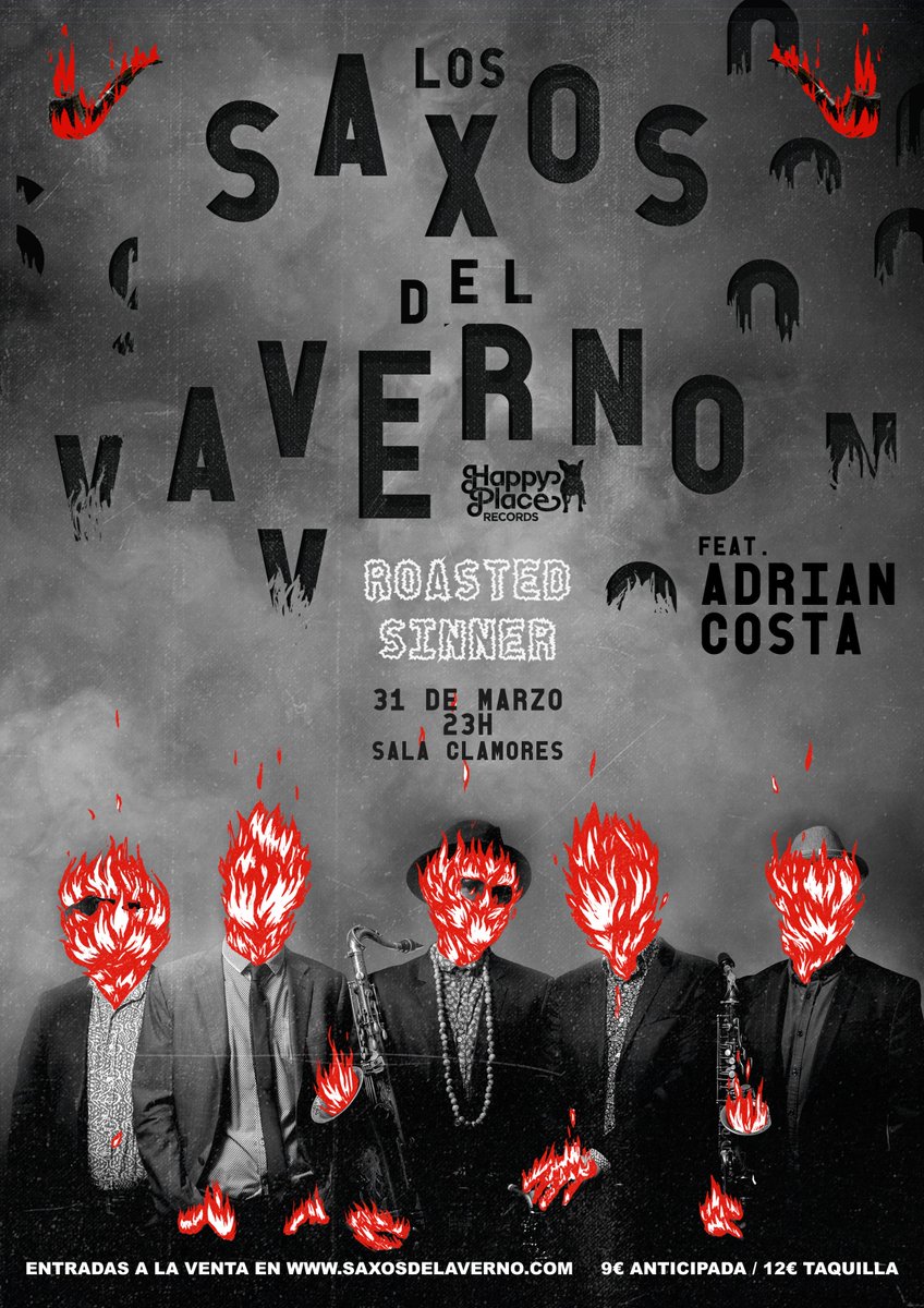 ¡¡El 31 de marzo arde la <a href="/salaclamores/">Sala Clamores</a> !! Adrián Costa ya está llenando los bidones de gasolina para que todo el mundo se vaya calentito. Aquí un cartelazo para que compartáis a discreción gracias a <a href="/labrossanova/">Miguel Luque</a> 
Entradas aquí: giglon.com/todos?idEvent=…