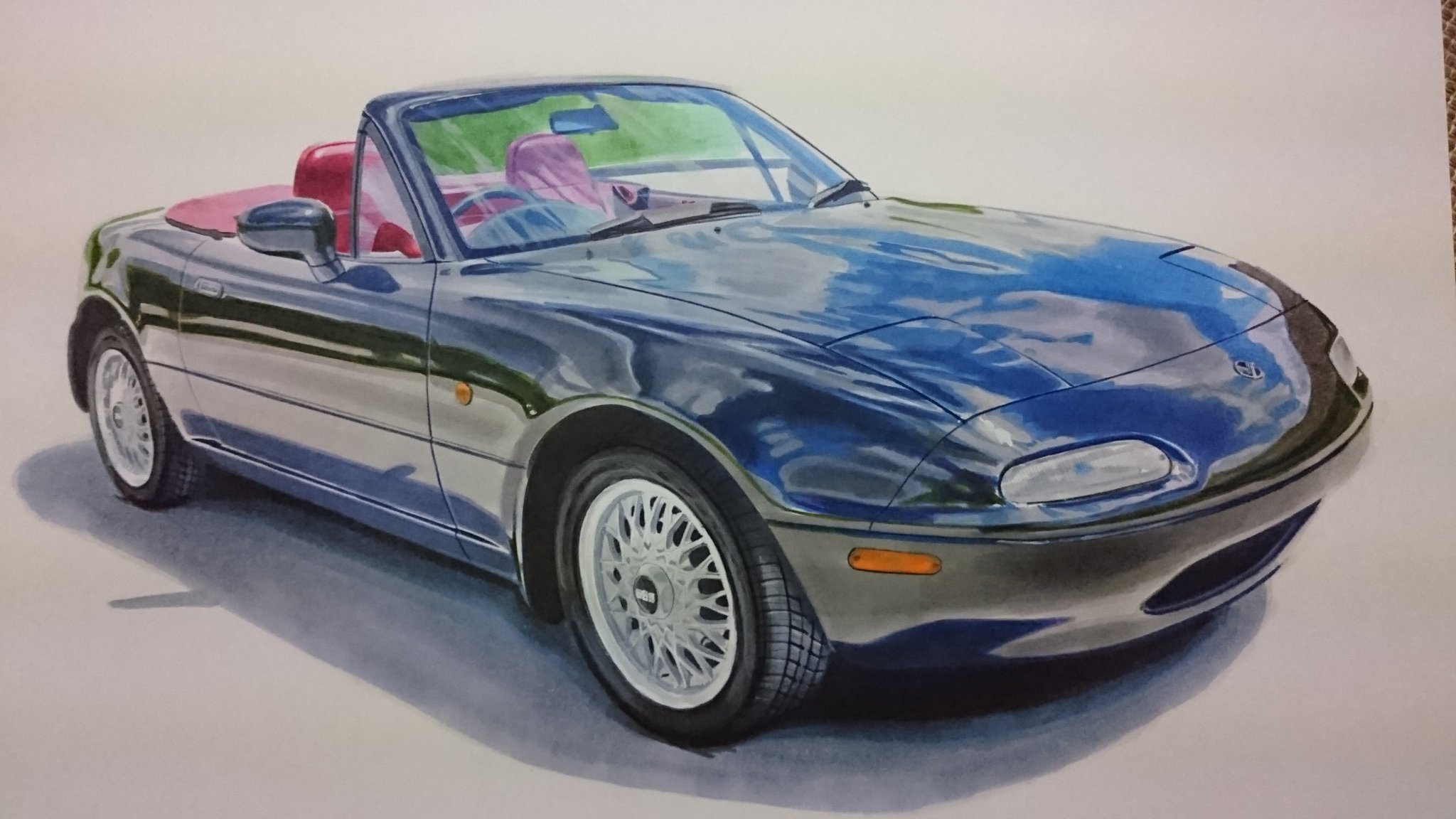 ししょー على تويتر マツダ ユーノスロードスター Sリミテッド ロードスター乗りに届け カーイラスト マツダ ユーノスロードスター ロードスター コピック