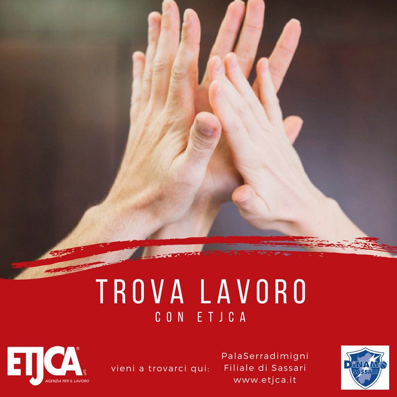 dinamo_sassari's tweet photo. Trova #lavoro con ETJCA!
L'agenzia per il lavoro domenica sarà al PalaSerradimigni con degli stand informativi per fornire supporto e orientamento a chi è in cerca di occupazione.
Per maggiori informazioni visita gli stand #ETJCA o la filiale di #Sassari https://t.co/EIVzYgyq5S