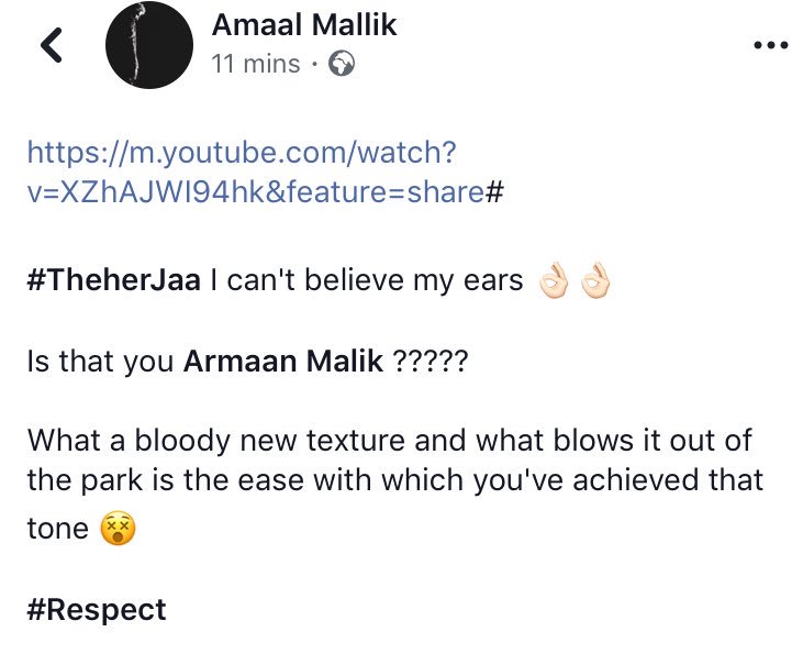 ShivaniPatel23's tweet photo. @AmaalMallik on @ArmaanMalik22 โs singing for #TheherJa ๐ธ
#VoiceOfOctober #Respect for both ๐๐ป
This is what I live for. โฅ๏ธ #BhaiKaPyaar https://t.co/TbMqBYLbwu