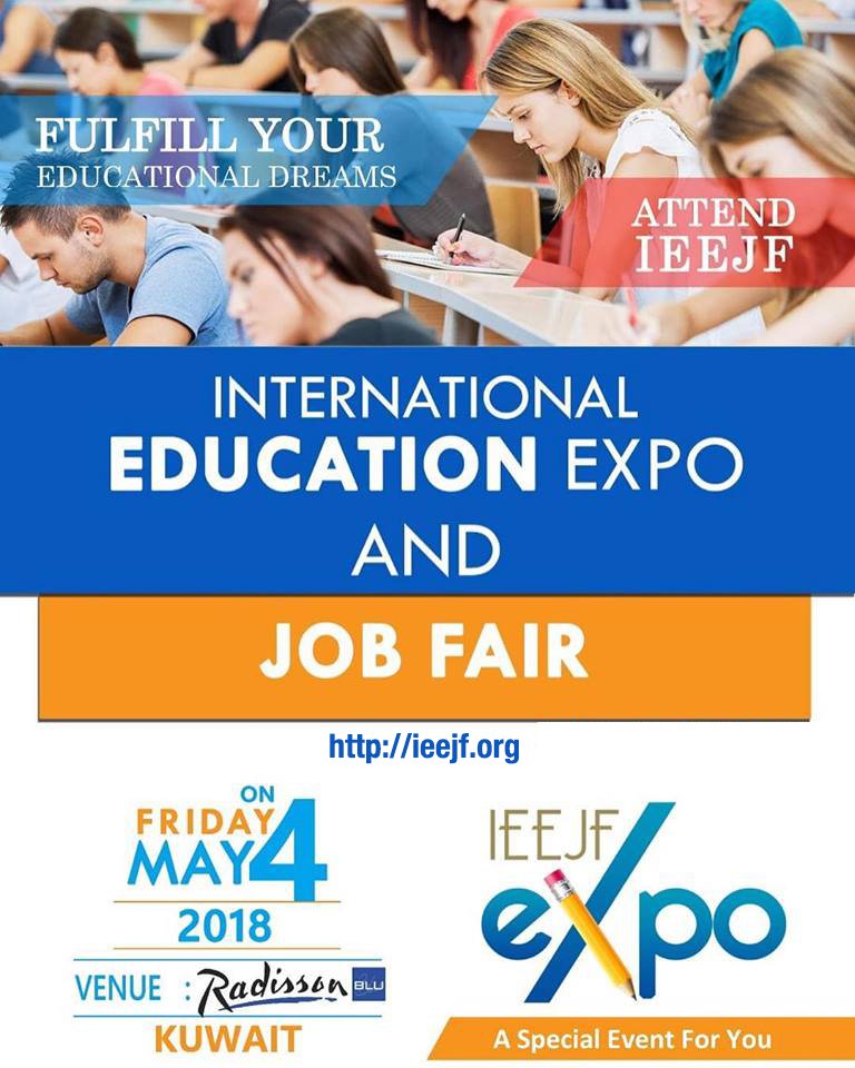 IeejfOrg's tweet image. 'International Education Expo &amp;amp; Job Fair' (IEEJF) in Kuwait. An opportunity for all who are looking for a good career, higher education in top universities, get certified internationally etc. for more info ieejf.org. Share with your friends too #education #Careers