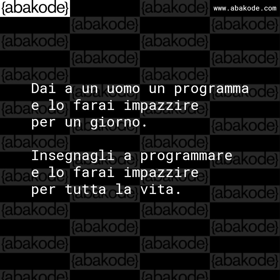 abakodeSoftware's tweet photo. E se dai un programma a un programmatore? #abakode https://t.co/s2ZCtwFH3F https://t.co/uKkGd6swQA
