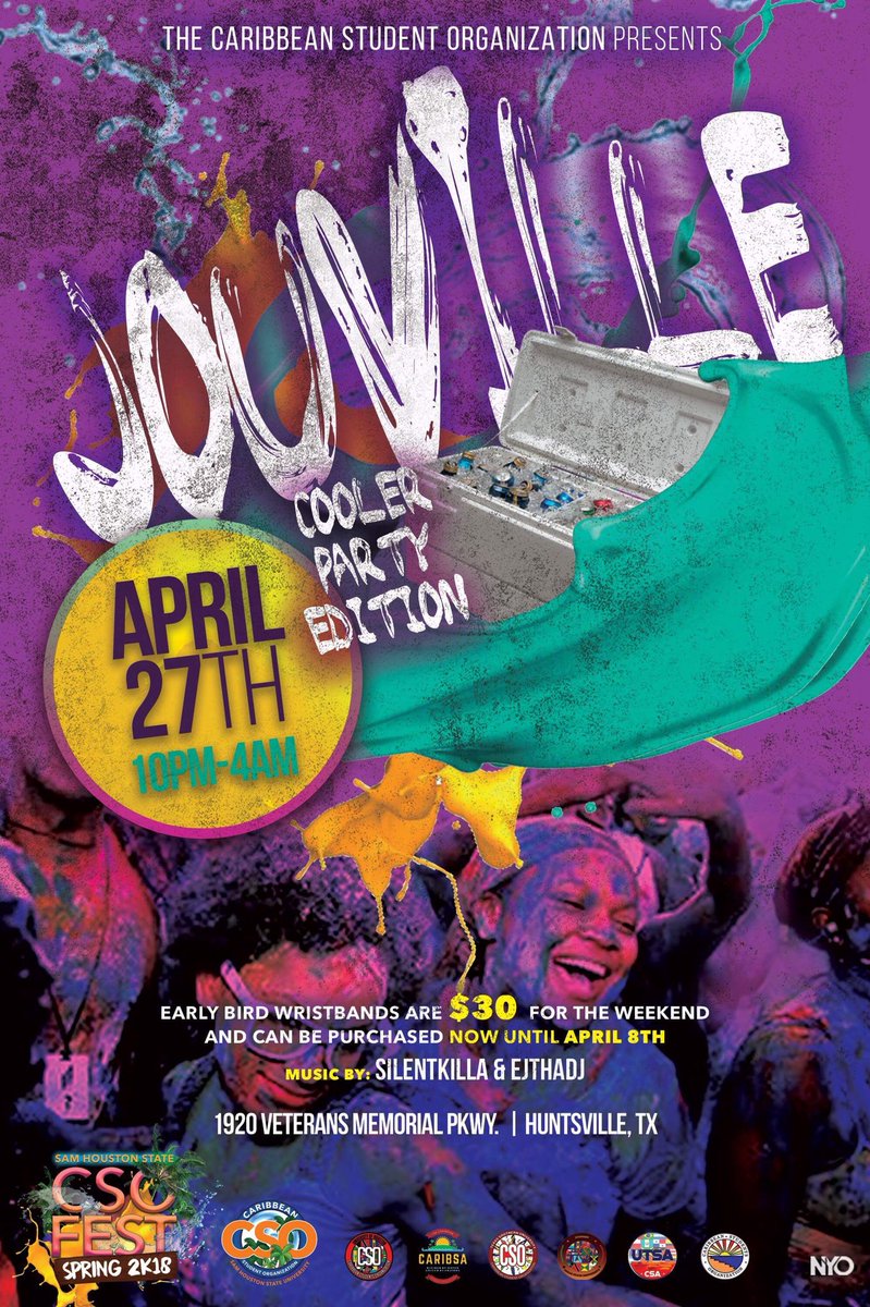 SHSUCSO's tweet photo. New location ? Extended time ? More Paint ? AND COOLER EDITION? We catering to the ppl this year 🤷🏾♀️ #jouville2k18 #CSOFest2k18 https://t.co/xkItFfeDw6