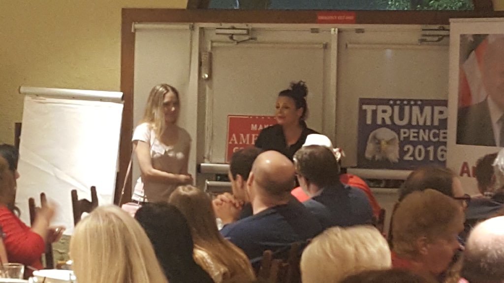 Nilsaalvarez's tweet photo. My awesome FO, @AllisonPollio, &amp; Lisa, our newest addition to the NTL roster with #TeamBroward, talk about NDOA to #LeadRight with #TeamFL with local #Potus supporters. #SeeFLRed ❤️🇺🇸✨ https://t.co/iD2HDJ0JjS