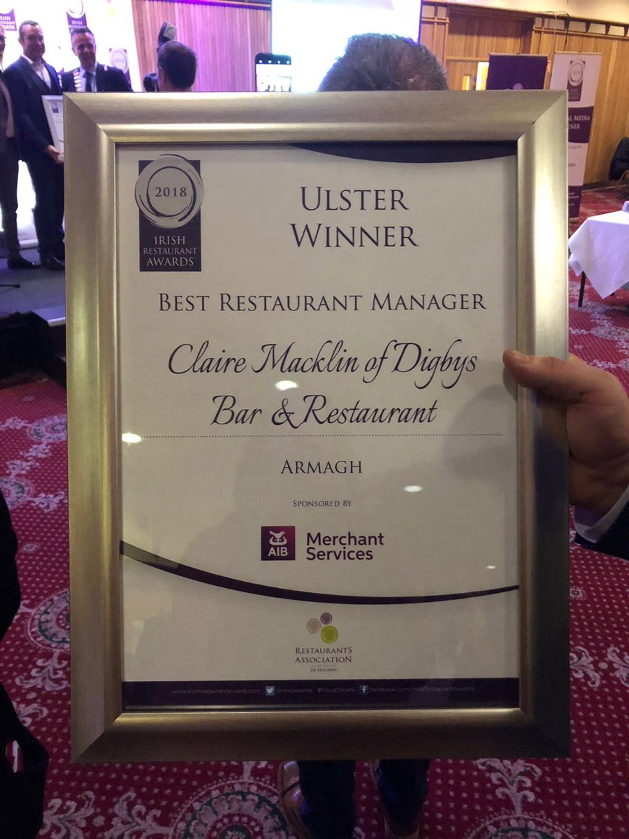 digbyskillylea's tweet photo. News just in from the #irishrestaurantawards. We are delighted to accept this award!!!Well done Claire we are all very proud of you. #foodoscars #lieimember #digbyskillylea #teamwork @restawards https://t.co/bydsmxmJdr
