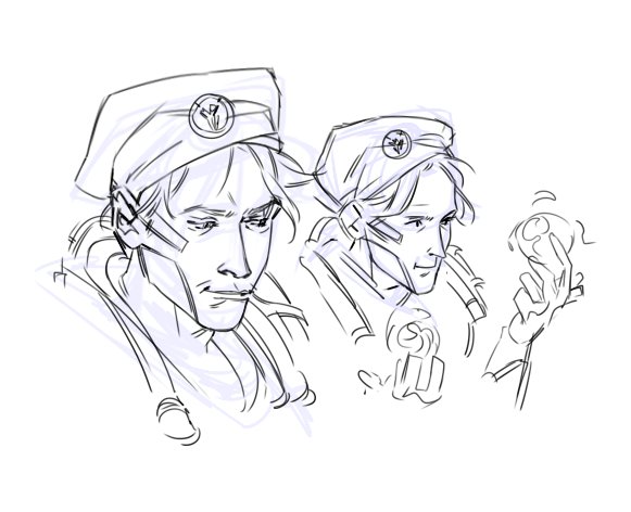 fisklov's tweet photo. I thought I wasn't going to draw #Moira today but here we are. "Hm. Orbs... in my hands." https://t.co/Wahl6KE4jF