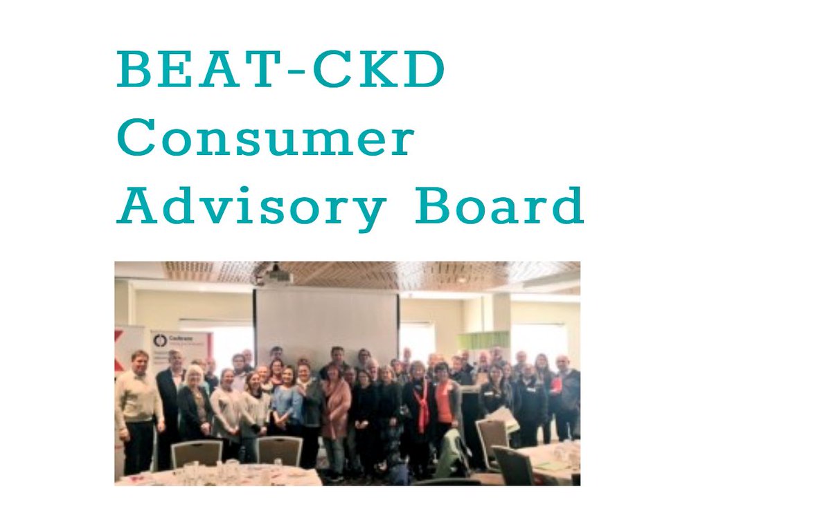 Want to make research relevant and meaningful to patients and families? If you are living with CKD or if you are a caregiver we invite you to apply to join the BEAT-CKD Advisory Board - your experience and expertise are needed! beatckd.org/consumeradviso… (closes 30th Apr)