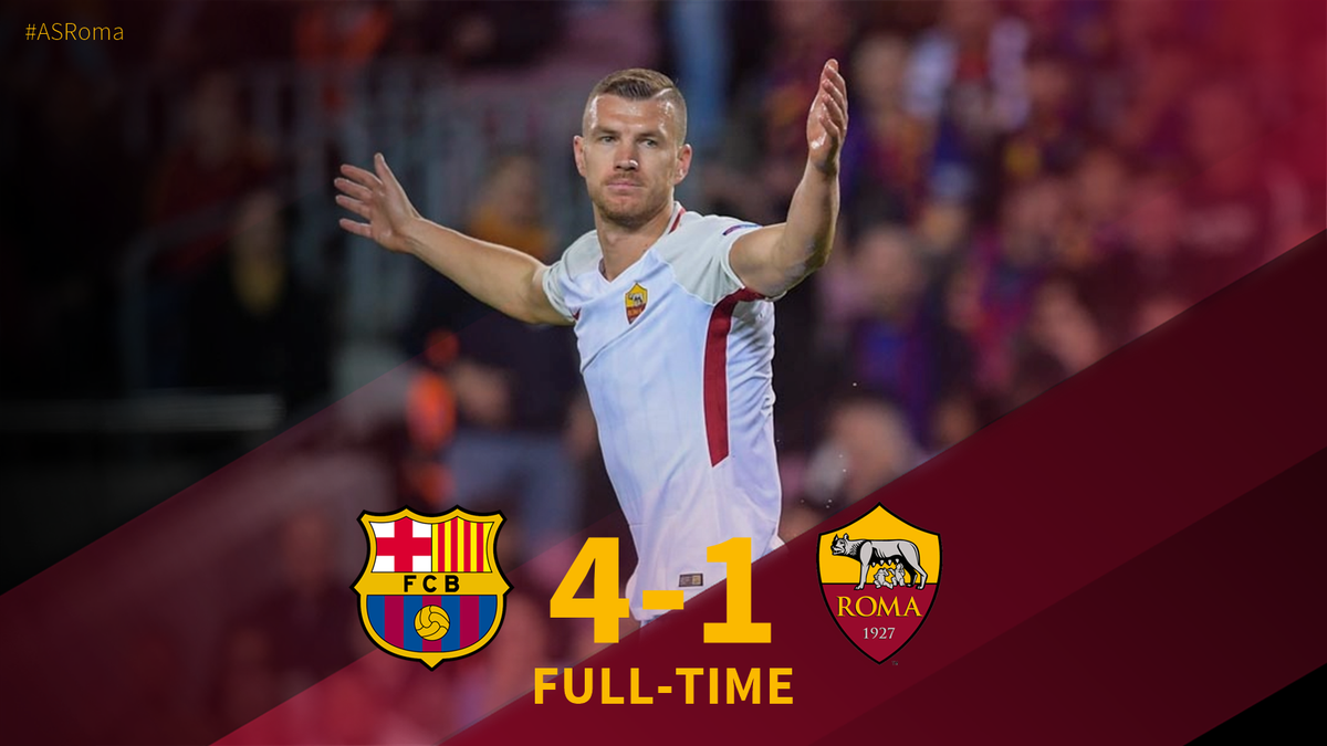 TwittaCalcio's tweet photo. #BarcellonaRoma 4-1 due #autogol #derossi e #manolas, arbitro e occasioni sprecate https://t.co/eo6S2k9A0H #BarcaRoma @OfficialASRoma #ucl #ChampionsLeague https://t.co/CDKYwMsKus