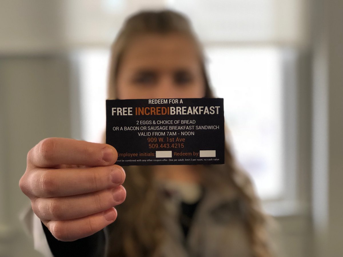 Montvale Hotel (@montvalespokane) on Twitter photo Who wants a bad hotel continental breakfast when you can eat at <a href="/IncrediburgEggs/">Incrediburger & Eggs</a> ?
That’s right our guests will receive a coupon for a free breakfast for each nights stay🍳🍔🥚
Book your stay:
montvalespokane.com
509-624-1518
#Spokane #IncrediBurger #eats #breakfast Who wants a bad hotel continental breakfast when you can eat at <a href="/IncrediburgEggs/">Incrediburger & Eggs</a> ?
That’s right our guests will receive a coupon for a free breakfast for each nights stay🍳🍔🥚
Book your stay:
montvalespokane.com
509-624-1518
#Spokane #IncrediBurger #eats #breakfast