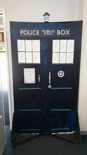 MacleansLibrary's tweet photo. Come into the library and have a photo taken with our Tardis. #Bookweek  #Scifitheme https://t.co/DlWnmBUxkh