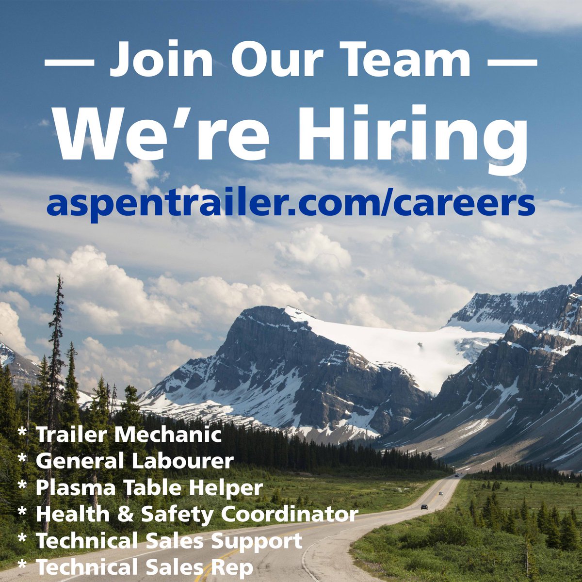 aspentrailers's tweet photo. Aspen is hiring! Check out the job posts at https://t.co/okhW7IfpjQ #yegjobs #aspentrailer #haulmore https://t.co/RXY0UODIJy