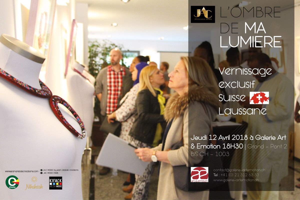 JeanCreati's tweet image. Avril sera enjoué de l'exposition des œuvres d'art de l'artiste @JeanCreati, qui vous pries de bien vouloir l’honorer de votre présence au Vernissage le jeudi 12 / 04/ 2018 à  18 h a la GALERIE  @ART&amp;amp;Émotion
Grand-Pont 2 bis 
Ch 1003 Lausanne 
Suisse.