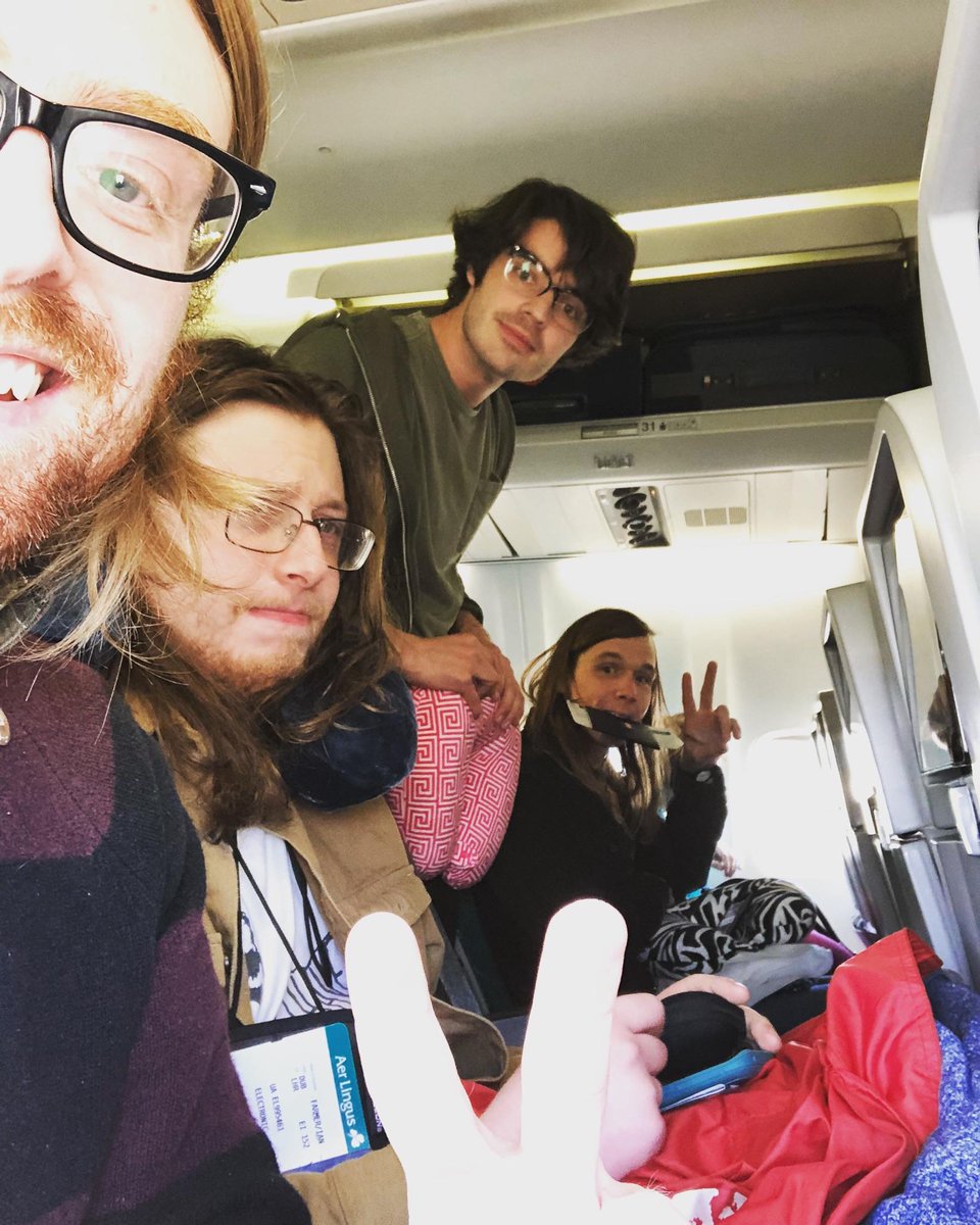 Hi! We are on a plane, UK/Euro tour with <a href="/tigersjaw/">tigers jaw</a> and <a href="/worriersmusic/">WORRIERS✨Lauren D</a> starts on Friday! Tix here: slaughterbeachdog.com/shows