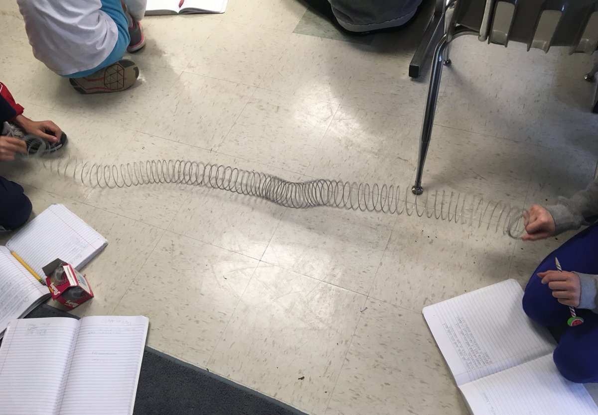 MsS_6th's tweet image. Slinkies make awesome models for compression waves!  #fcpsscience