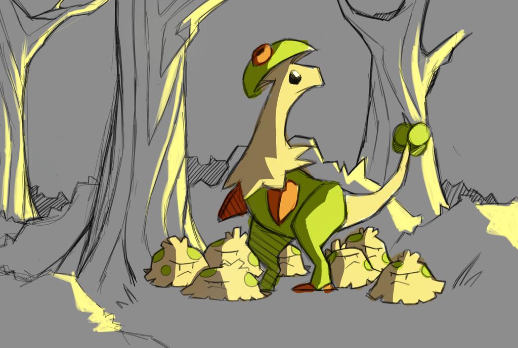 PaulDrawsArt's tweet photo. Here's a group of angry mushroom children with their mother https://t.co/meC8HA92Oq