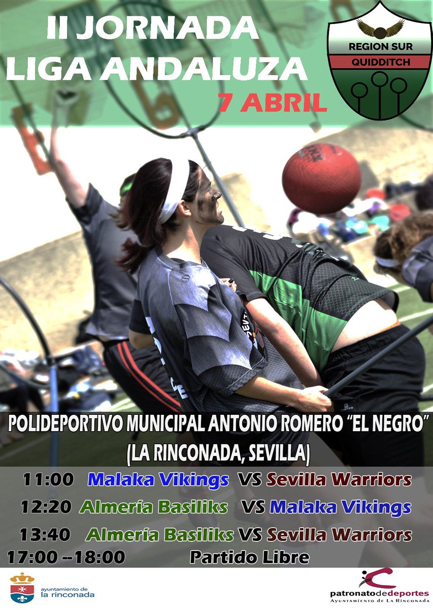 almeriaquidd's tweet photo. Llega este Sábado la segunda jornada de liga de la Región Sur, en Sevilla. ¡¡Os esperamos allí!! #almeriabasilisks #malakavikings #sevillawarriors #quiddicth #keeper #beater #chaser #seeker #regionsur #2jornada #liga https://t.co/ykVikr3HZO